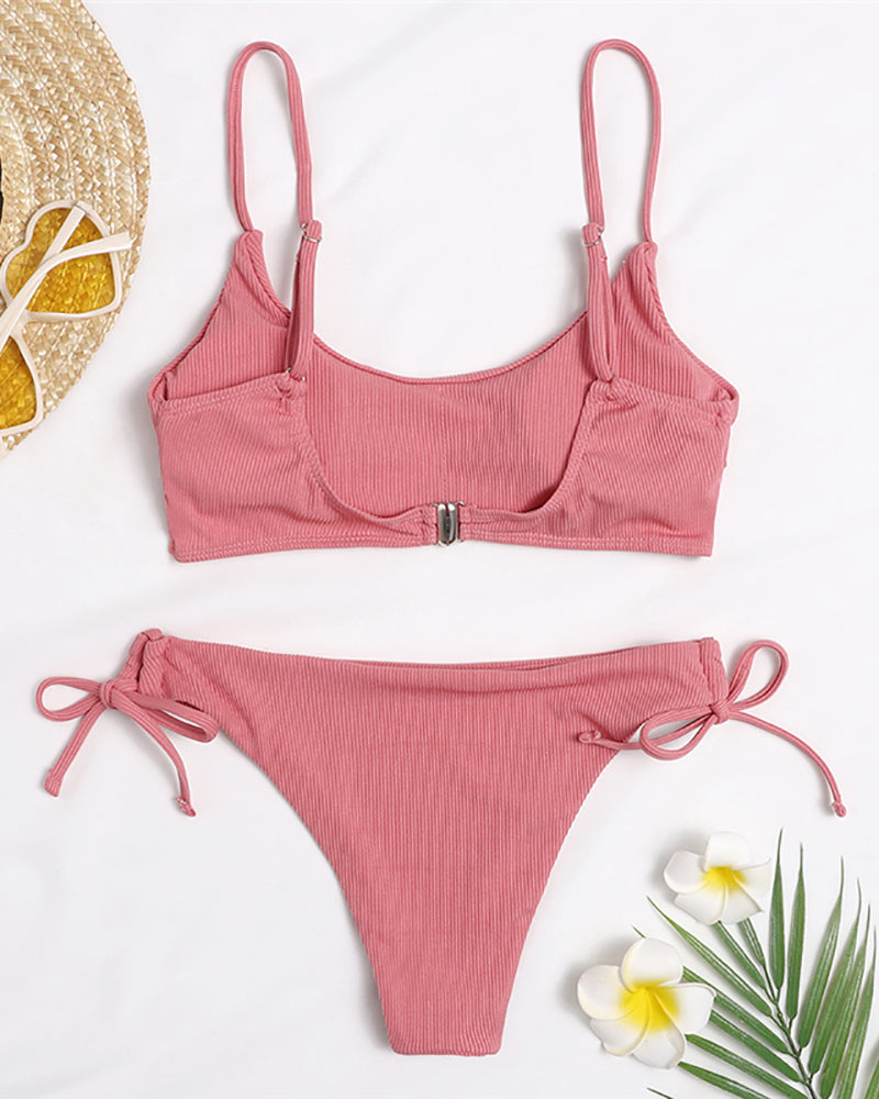 Ribbed Peach Two Piece Set